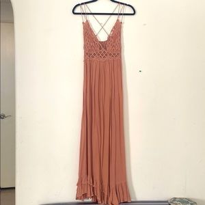 Free People mauve pink maxi dress